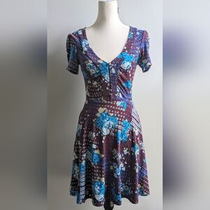 Free People Floral Fit & Flare Mini Dress Size Small